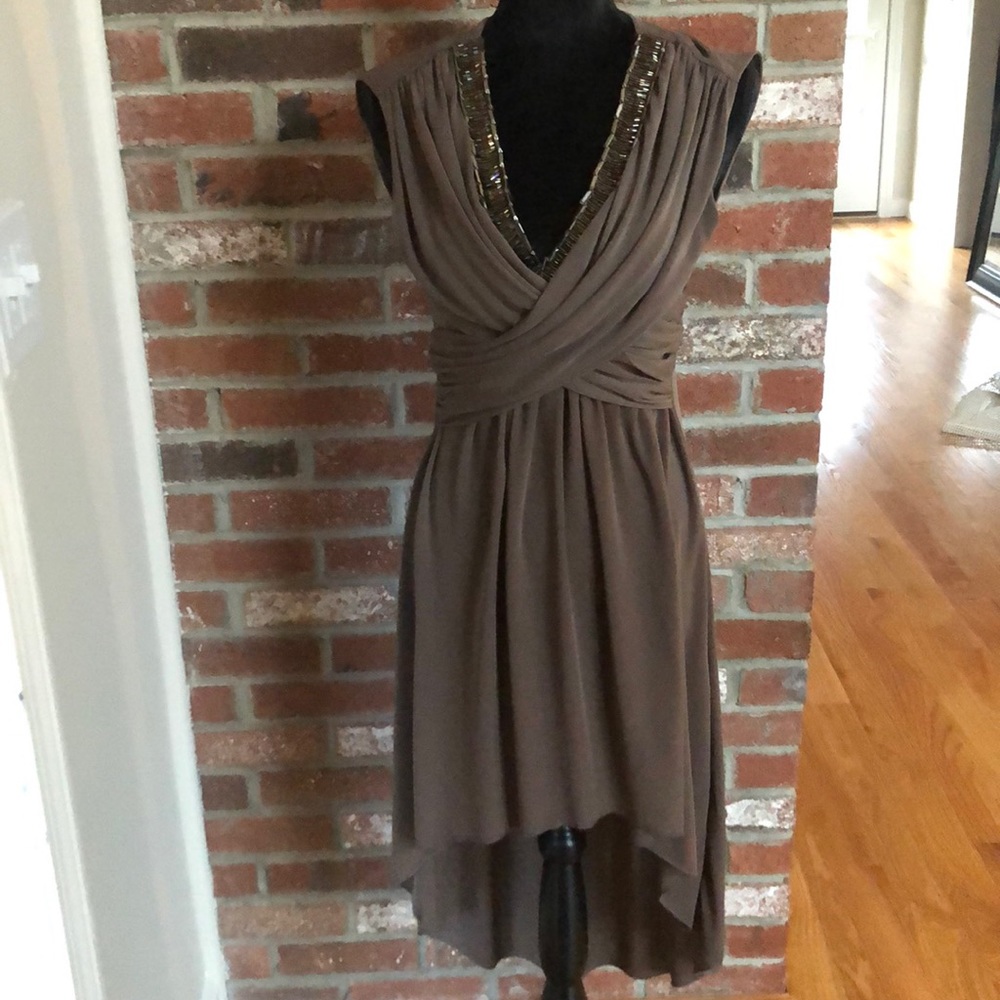 Brown High-Low Flattering Sleeveless Dress!
